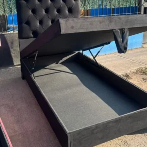 Cama Plaza y Media Baúl – Modelo capitoné